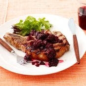 Grilled Pork Chops with Blackberry Chutney