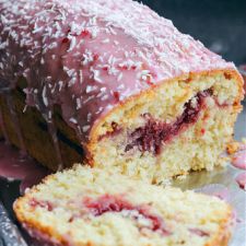 Raspberry and Coconut Loaf Cake