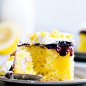 Lemon Blueberry Poke Cake 