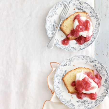 Sour-Cream Vanilla Pound Cake with Rhubarb Compote