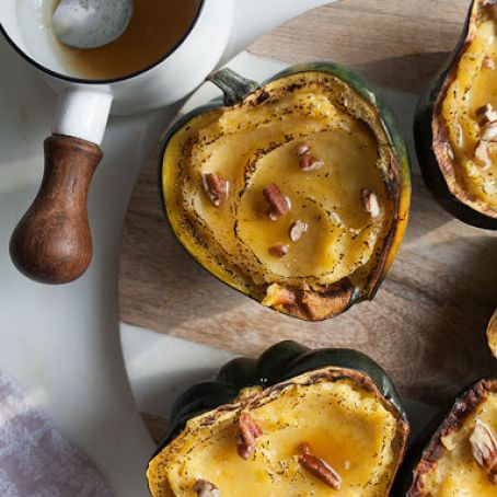 Twice-Baked Acorn Squash w/ Maple Butter and Pecans