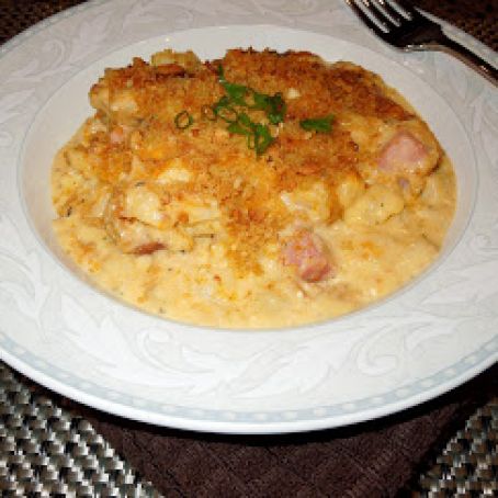 Cheddar and Ham Au Gratin Potatoes