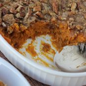 Sweet Potato Casserole with Pecan Praline Topping {Dairy-Free, Gluten-Free}