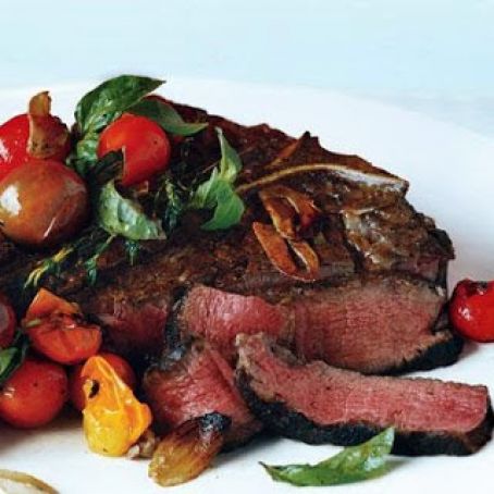 PORTERHOUSE STEAK w/PAN SEARED TOMS