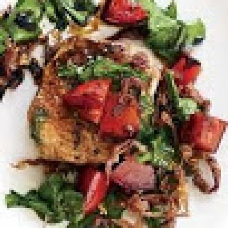 Pork with Arugula, Prosciutto and Tomatoes