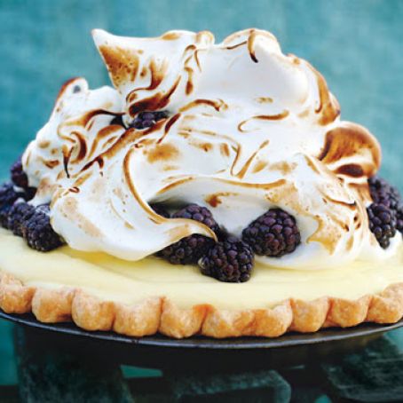 Lime & Blackberry Italian Meringue Pie
