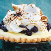 Lime & Blackberry Italian Meringue Pie