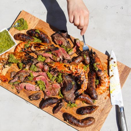 Churrasco with Grilled Scallion Chimichurri (Latin American Mixed Grill)