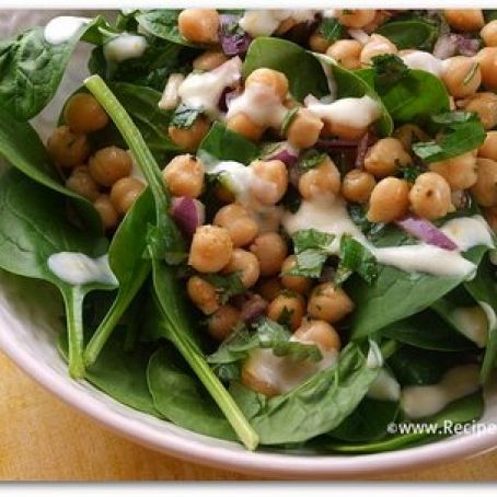 BEAN****Chickpea and Spinach Salad