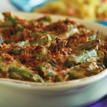 Green Bean Casserole with Celery Root and Bacon
