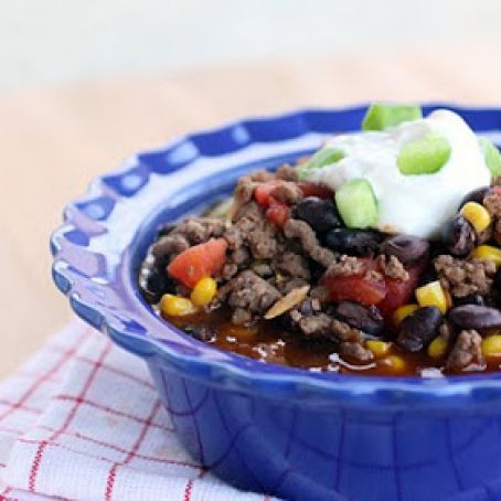 Spicy Beef and Black Bean Chili