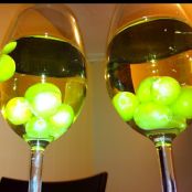 White wine with grapes