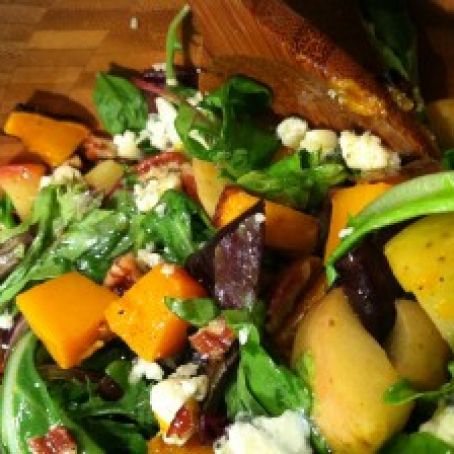 Roasted Root Vegetable Salad with Roasted Garlic Vinaigrette
