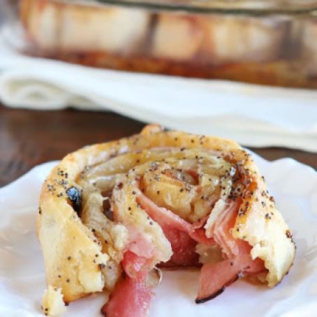 Hot Ham & Cheese Party Rolls
