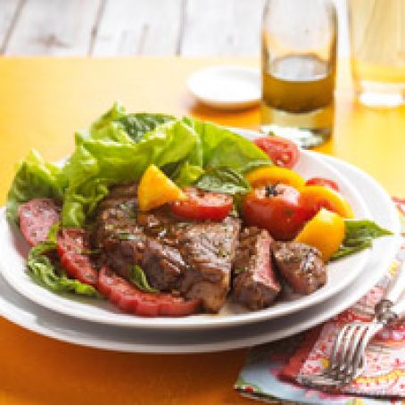 Ribeyes with Garden Tomatoes