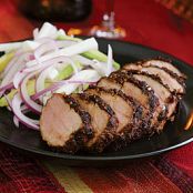 Yucatan Pork Tenderloin with Jicama, Avocado & Red Onion Salad