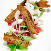 BEET CURED FLUKE w/PICKLED SHALLOTS