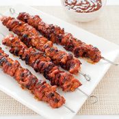 Charcoal-Grilled Barbecued Chicken Kebabs
