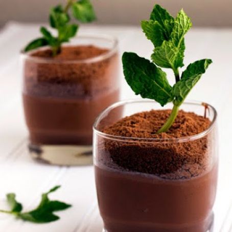 Potted Mint-Chocolate Puddings