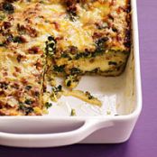 Spinach Pesto and Sausage Strata