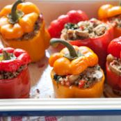 Roasted Bell Peppers Stuffed with Quinoa