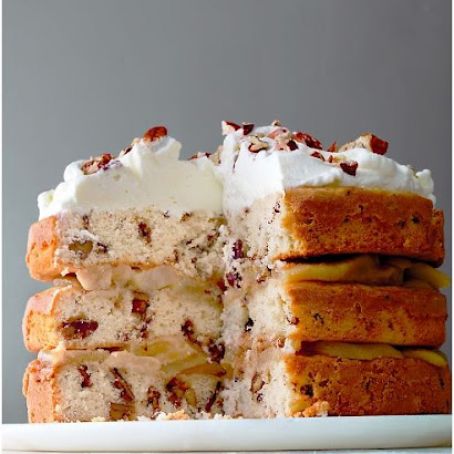 Three-Tier Candied-Pecan Cake with Brown-Butter Pears