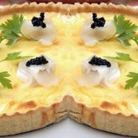 TARTALETA DE QUESO CON BACALAO AHUMADO