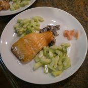 SOY-GLAZED SALMON WITH CUCUMBER-AVOCADO SALAD