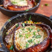 Creamy Asiago Bacon Wrapped Roasted Onions