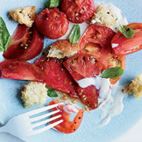 Tomato Salad with Camembert Fondue