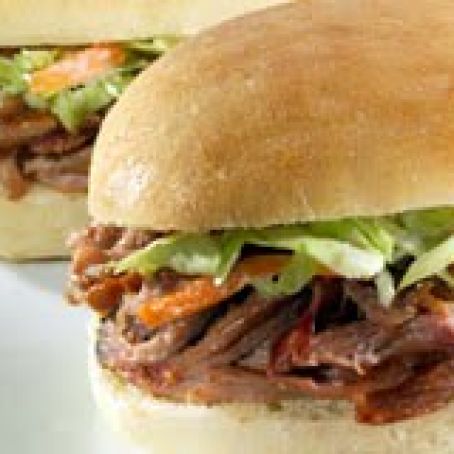 Barbecue Pulled Pork or Chicken Mini-Sliders