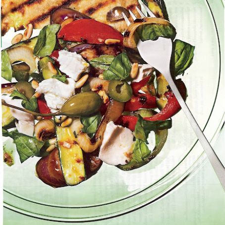 Caponata Salad with Grilled Flatbreads