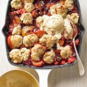 Fruit Cobbler with Cinnamon Ice Cream