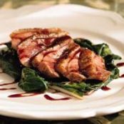 Duck With Cherries, Spinach and Pine Nuts