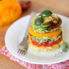 Rainbow Lasagne with Heirloom Tomatoes, Mushrooms, and Castelvetrano Olives