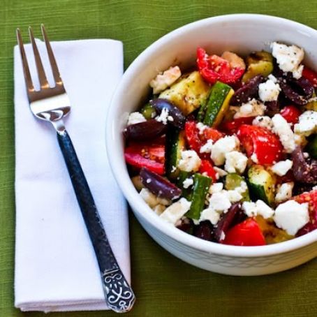 Grilled Zucchini Greek Salad