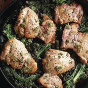 Sake, Garlic, and Ginger Chicken with Broccolini