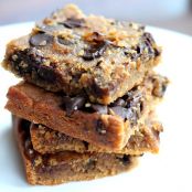 squares - Flourless Chocolate Chip Chickpea Blondies with Sea Salt