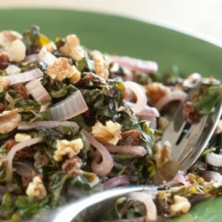 Chard with Sherry Vinegar and Walnuts