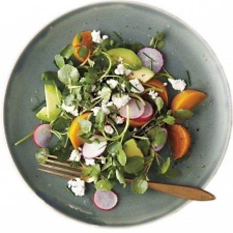 Roasted Golden-beet, Avocado and Watercress Salad