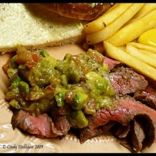 Cuban Flank Steak with Avocado and Tomato Salad
