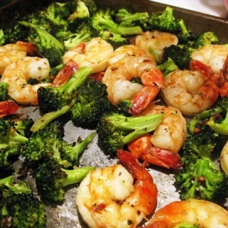 Roasted Broccoli with Shrimp *****