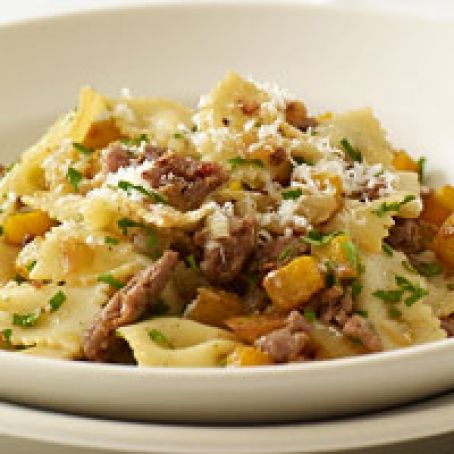 Farfalle with Spicy Sausage and Butternut Squash