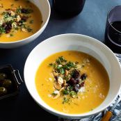 Creamy Squash Soup with Chorizo & Manchego