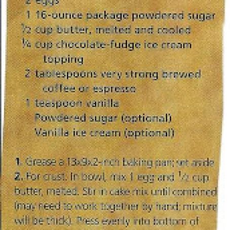 CHOCOLATE MOCHA GOOEY BUTTER CAKE