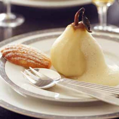 Baked Pears with Sauternes Custard Sauce