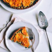 Paleo Cheesy Kale Sweet Potato Tart