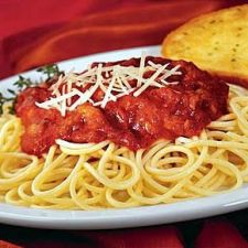 Spaghetti with sasuage or kielbasa