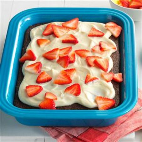 Cola Cake with Strawberries & Cream Recipe
