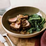 Roasted Pork Tenderloin with Raisin-Ginger Pan Sauce